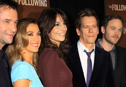 Guiding Light's Kevin Bacon "Tim Werner" (Search For Tomorrow), As The World Turns' Annie Parisse "Julia" and Passions Natalie Zea "Gwen Hotchkiss" and James Purefoy star in "The Following", Fox's new tv series on Mondays, which held its world premiere on
