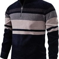 striped 1/4 zip