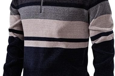 striped 1/4 zip