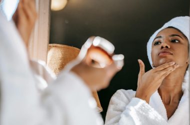 woman cleaning face beauty